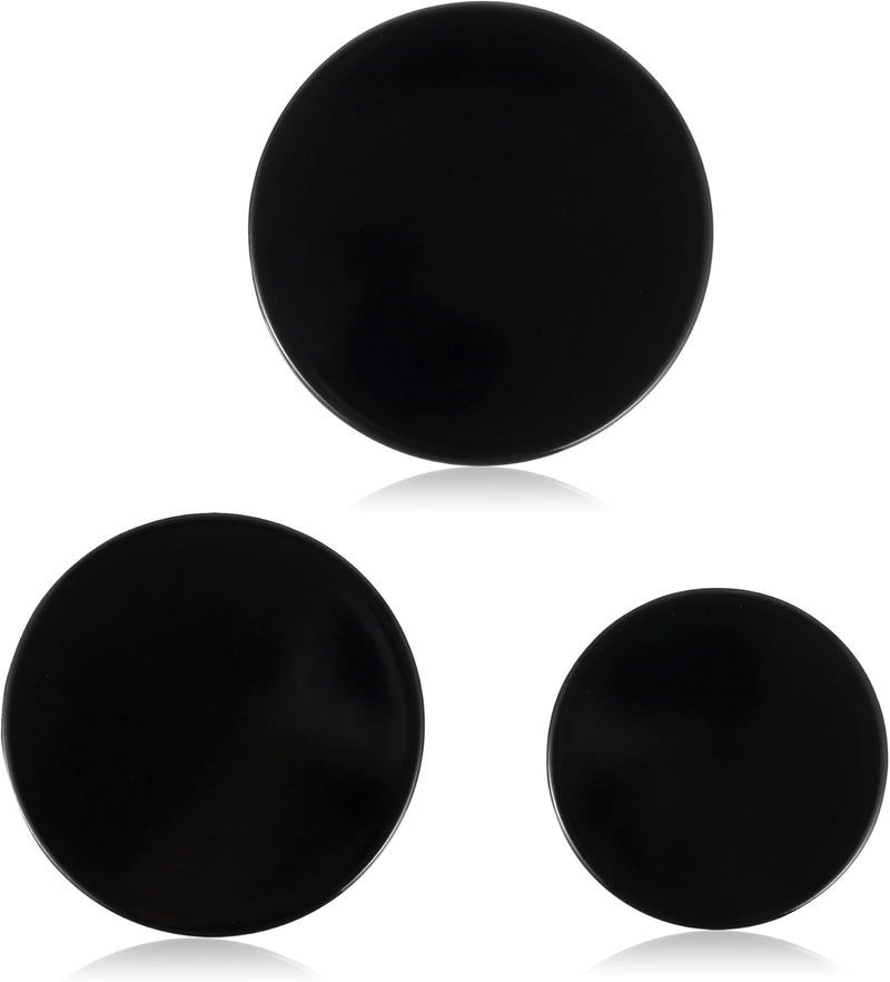 senkap Upgraded Surface Burner Caps Set Replacement for GE Gas Range/Stove/Oven,wb29k10009-1 Small Cap-2.6 inches wb29k10001-1 Medium Caps-3.2 inches wb29k10006-1 Large Cap-3.5 inches,Shiny Black (3Pcs) - Image 1